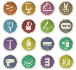 barbershop icon set