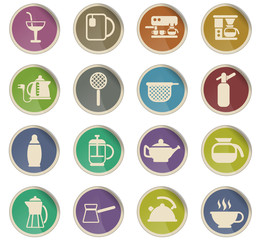 utensils for beverages icon set