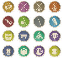 billiard icon set