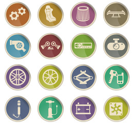 car shop icon set