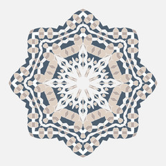 Mandala. Ethnicity round ornament. Ethnic style. Elements for invitation cards, brochures, covers. Oriental circular pattern. Arabic, Islamic, moroccan, asian, indian native african motifs.
