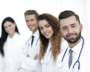 Fototapeta premium therapist and colleagues isolated on white