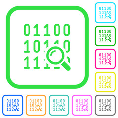 Code analysis vivid colored flat icons