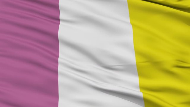Ath closeup flag, city of Belgium, realistic animation seamless loop - 10 seconds long
