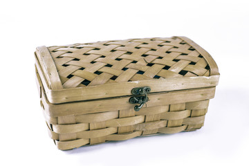 wicker box.isolated on a white background.