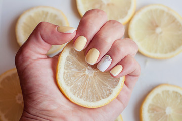 Lemon manicure