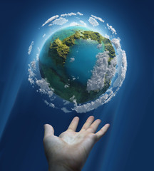 earth in human hand 
