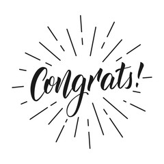 Congrats. Lettering inscription Congrats for greeting card