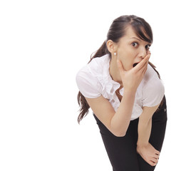 Fototapeta premium closeup. portrait of a frightened young business women