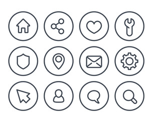 Basic line icons for web and apps