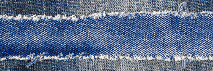 Denim blue jeans fabric frame banner - obrazy, fototapety, plakaty