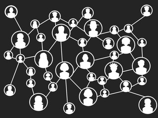 white global social network background