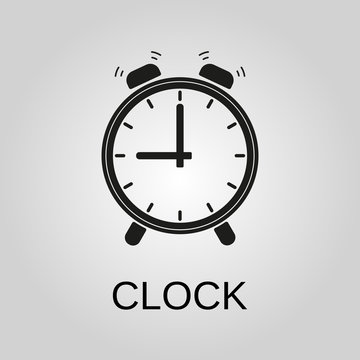 Clock icon. Clock symbol. Flat design. Stock - Vector illustration