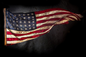 Old grunge flag of United States of America.