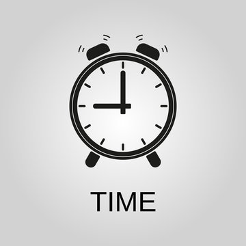 Time icon. Time symbol. Flat design. Stock - Vector illustration