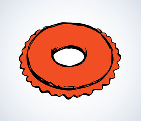 Inflatable swimming ring. Vector drawing