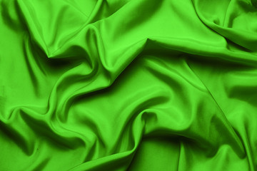 Smooth Silk Fabric or Green Statin with Waves, Can be used as background or wallpaper