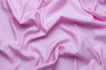 Smooth Silk Fabric or Statin of Pink with Waves, Can be used as background or wallpaper