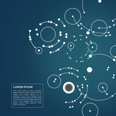 Vector dots connecting circles background