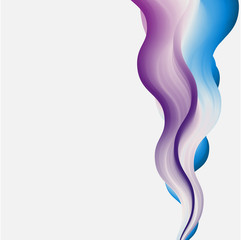Abstract blue and purple pattern on white.