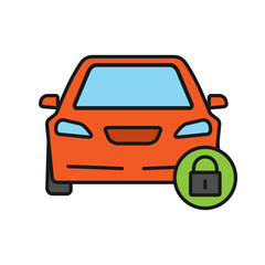 Locked car color icon