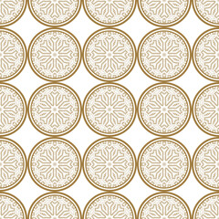 Oriental seamless geometric fabric pattern. Ethnicity ornament. Ornamental background, texture, tiled. Floral elements, mandala decor. Arabic, Islamic, moroccan, asian, indian native african motifs.