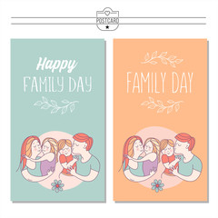 Happy family.  Vector illustration.