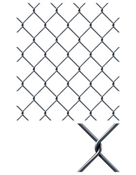 Chain Fence. Pattern for continuous replicate. Realistic vector 3d illustration