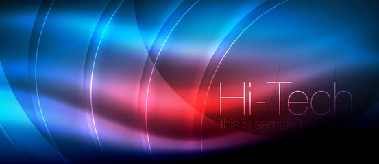 Glossy light effect neon glowing waves, shiny lights