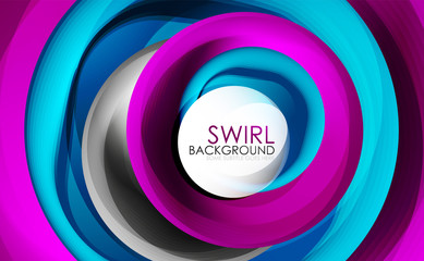 Obraz premium Spiral swirl flowing lines 3d vector abstract digital motion background design. Rotating concept