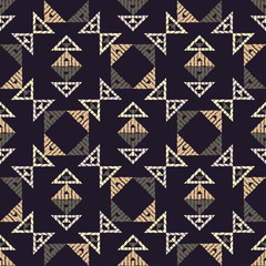 Ethnic boho seamless pattern. Traditional ornament. Geometric background. Tribal pattern. Folk motif. Textile rapport.