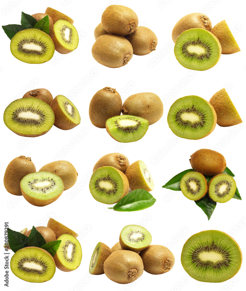 Wall mural Kiwi fruits isolated