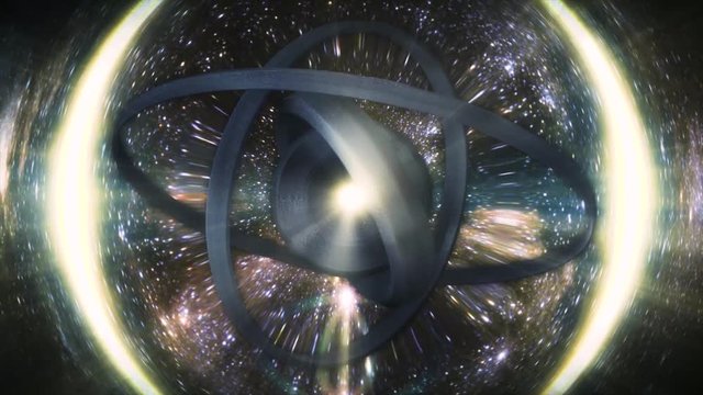 Black hole time warp. Spinning Space Vortex. Seamless colorful abstract animation hole path in particle light element background texture pattern. Space wormhole tunnel. Flashing Star Light. Supernova