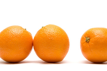 Orange on white background