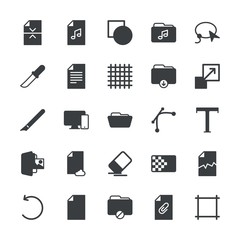 Modern Simple Set of folder, files, design Vector fill Icons. ..Contains such Icons as  illustration, rotation,  vector,  modern,  kitchen and more on white background. Fully Editable. Pixel Perfect.