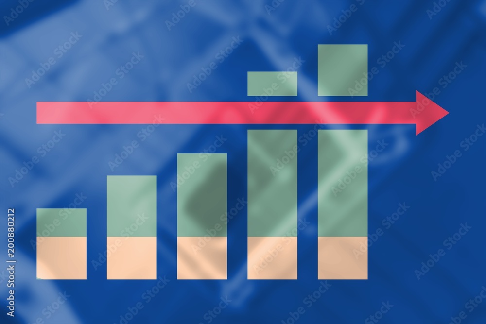 Poster composite image of business graph and chart
