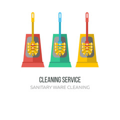 Cleaning service. Vector illustration, emblem.