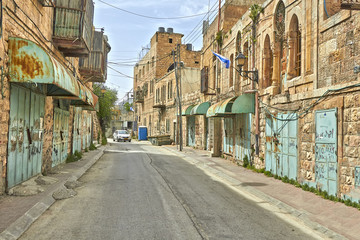 Tourists. Hebron. Ancient Jewish city in Israel.