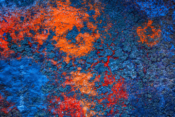 colorful grunge cracked paint concrete wall texture background