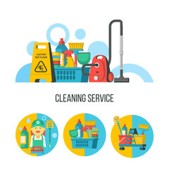 Naklejka premium Cleaning service. Vector illustration, emblem.