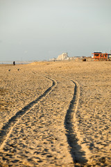 View on the beach and the North Sea at Katwijk aan Zee, South Holland, The Netherlands.