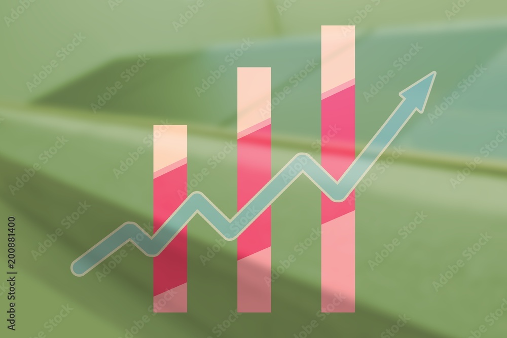 Poster composite image of business graph and chart