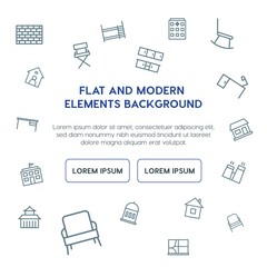 buildings, furniture outline vector icons and elements background concept on white background...Multipurpose use on websites, presentations, brochures and more