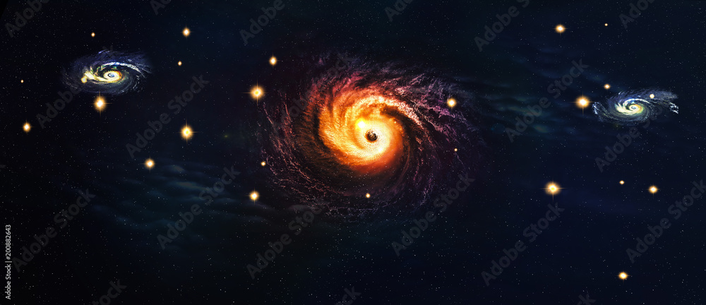 Canvas Prints galaxy and starlit sky, 3d rendering