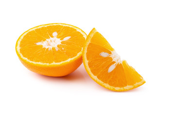 Fresh orange isolated on a white background