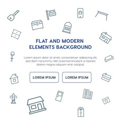 buildings, furniture outline vector icons and elements background concept on white background...Multipurpose use on websites, presentations, brochures and more