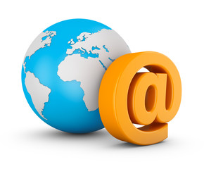 e-mail and globe