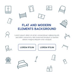 buildings, furniture outline vector icons and elements background concept on white background...Multipurpose use on websites, presentations, brochures and more