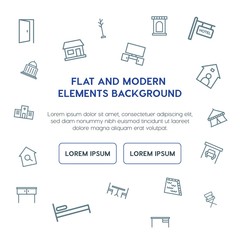 buildings, furniture outline vector icons and elements background concept on white background...Multipurpose use on websites, presentations, brochures and more