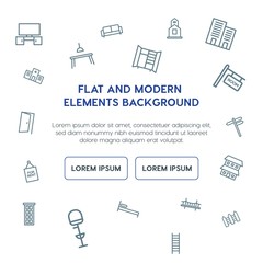 buildings, furniture outline vector icons and elements background concept on white background...Multipurpose use on websites, presentations, brochures and more